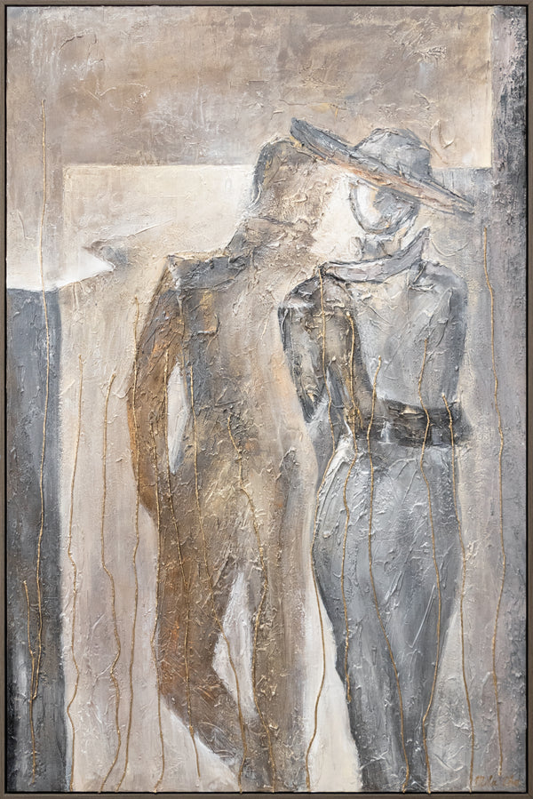 Framed handmade romantic painting "Couple"