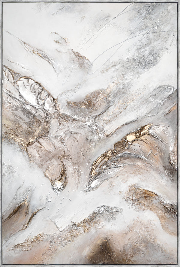 Framed elegant abstract painting on canvas "Ascent"