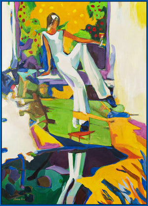 Colorful Abstract Art "Burst of Leisure" – Dynamic Figure Canvas Painting