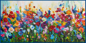 Modern paintings "Flowery Colors" with frame pictures living room