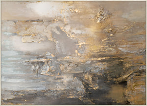 Abstract Art "Golden Horizons" Hand-painted pictures on canvas with frame