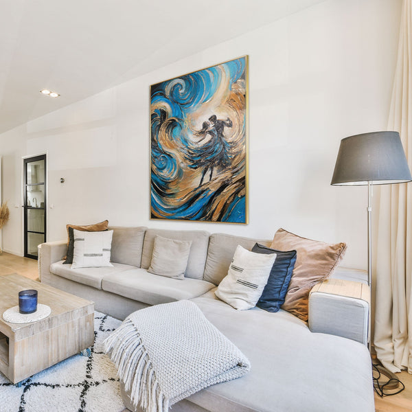 Abstrakte Kunst im Raum – Acrylbild Tanzende für Wohnzimmer