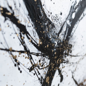 Nahansicht der goldfarbenen Akzente auf Leinwand