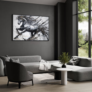 Exklusives Leinwandbild „Galoppierendes Pferd“ – Wanddeko für Wohnzimmer