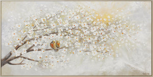 Flower colourful canvas art with frame "Dawn"