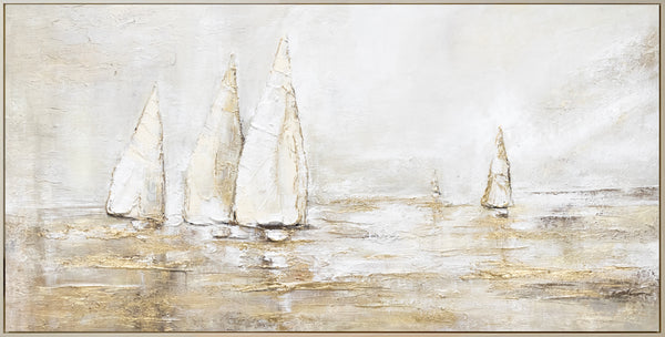 Hand-painted abstract acrylic painting sea landscape "Solar glare"