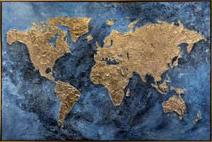 Glow in the dark wall art with frame "Magic map"