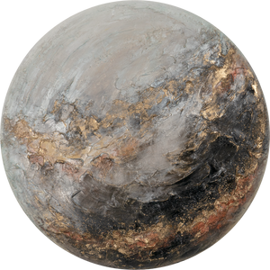 Modern Abstract Wall Art "Enigma" – Textured Round Canvas with Gold and Earth Tones