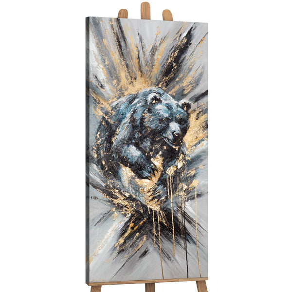 Handgemaltes Tierbild mit Bärenmotiv auf Staffelei