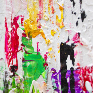 handgemaltes bild Detail Farbkomposition mit kräftigen Akzenten