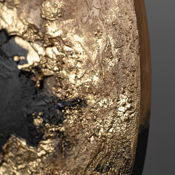 textur kunstwerk rund, goldeffekte leinwand