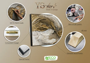 Textured acrylic painting with frame "Infinity" 55x28 inch