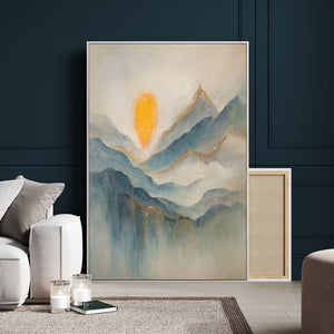 Abstraktes Leinwandbild Berge handgemalt modern