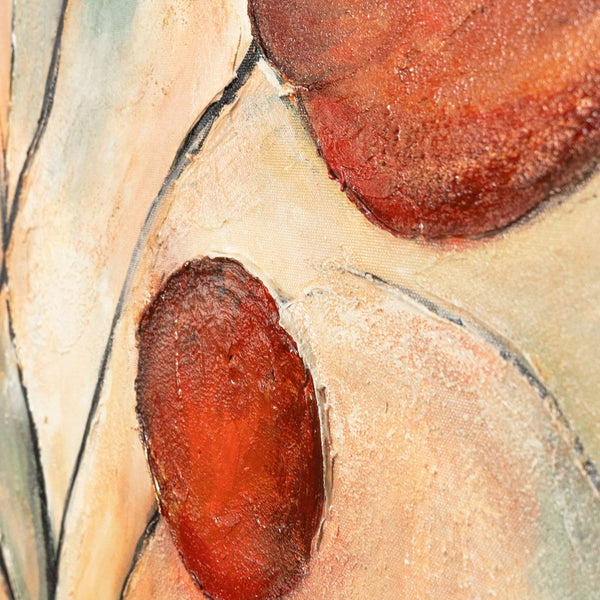 Acrylmalerei Strukturmalerei Beige und Rot