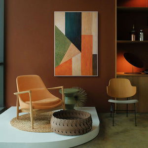 Geometrische Wandkunst modern orange grün blau