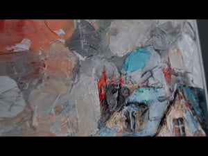 "The Coziness of Paris" – City Paintings with Colorful Abstract Artwork on Canvas