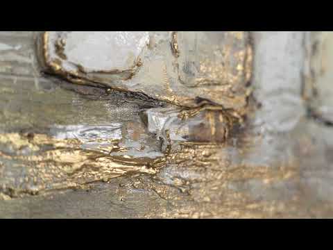 Hand-painted abstract acrylic painting sea landscape "Solar glare"