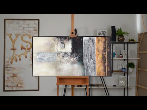 Framed textured acrylic painting on canvas "Success"