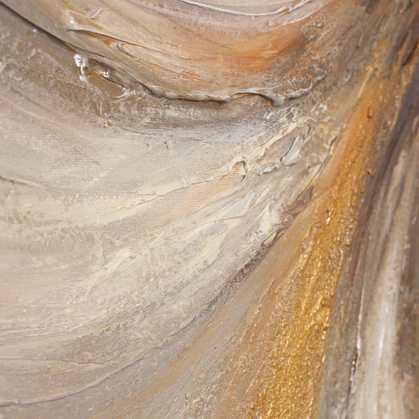 Reliefmalerei Beige Grau Bewegung und Tiefe