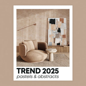 Wall pictures for living room ideas: pastel tones and abstract style – trend of 2025