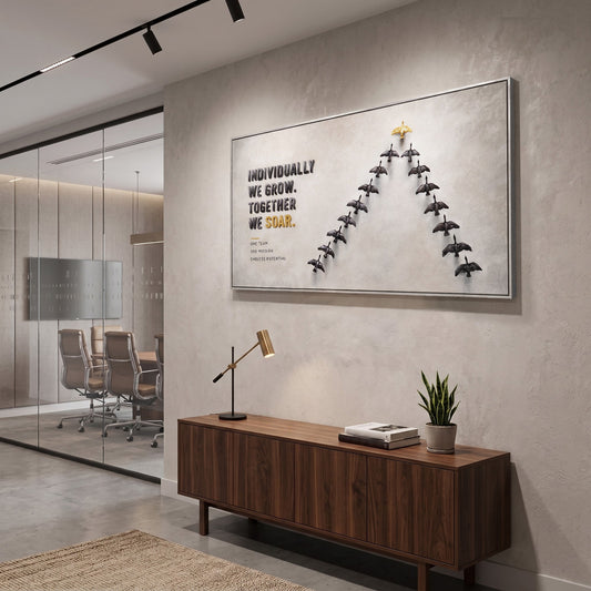 Motivational Office Wall Art – Hand-Painted With Real 3D Relief