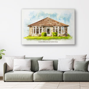 Custom Hand-Painted House Portrait – Personalized Acrylic Painting from Your Photo