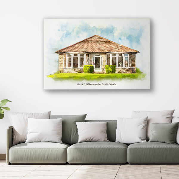 Custom Hand-Painted House Portrait – Personalized Acrylic Painting from Your Photo