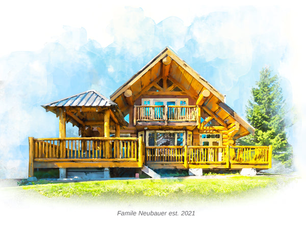 Custom Hand-Painted House Portrait – Personalized Acrylic Painting from Your Photo