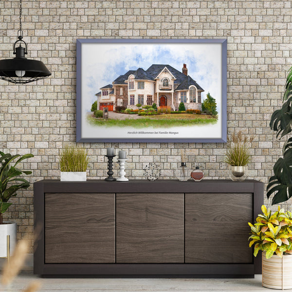 Custom Hand-Painted House Portrait – Personalized Acrylic Painting from Your Photo