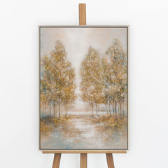 „Herbstlicher Hain" – Waldgemälde das die stille Schönheit des Herbstes auf Leinwand hält