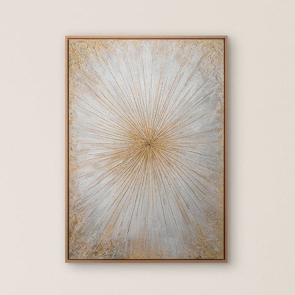 Minimalistisches Goldgemälde im modernen Interieur – Original Strukturbild kaufen bei YS-Art