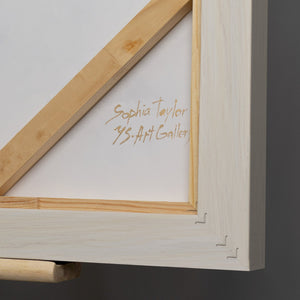 Abstraktes Beige-Gold Gemälde 50x70 cm – schwebende Goldwolken als eleganter Blickfang