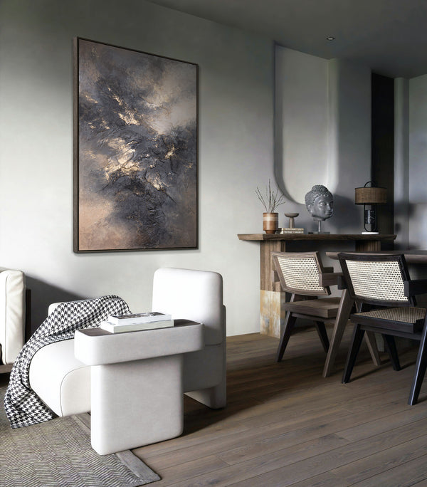 Canvas Artwork with Texture – Modern Painting "Sky Glow"