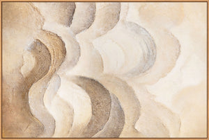 Modern painting in natural tones – Hand-painted framed wall art “Horizon Layers”