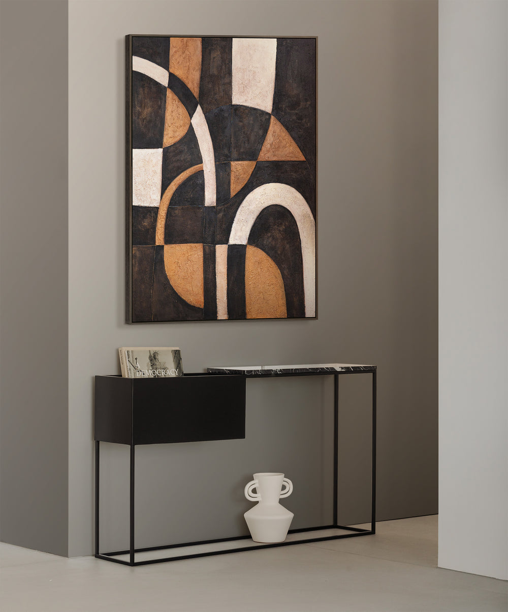 Hand-Painted Geometric Wall Art – Acrylic Painting "Harmony of Curves"