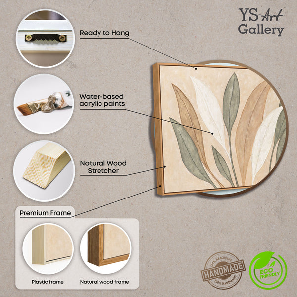 Hand-Painted Flower Acrylic Paintings "Dance of Leaves"