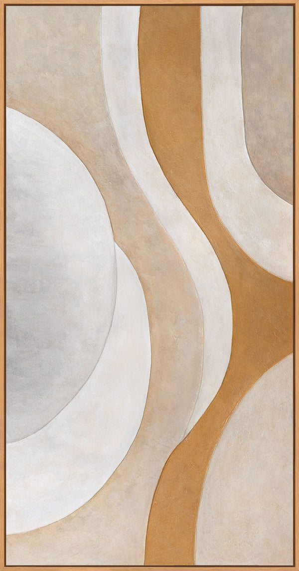 Abstraktes Acrylbild in warmen Naturtönen - Modernes Gemälde mit Rahmen „Wärmestrom“