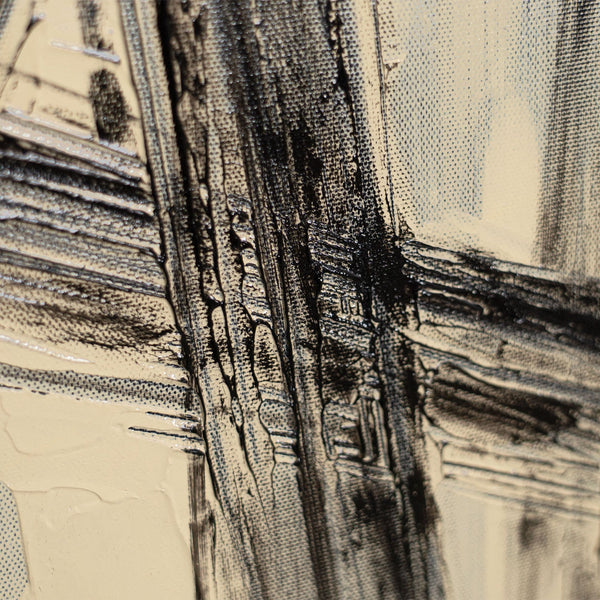 Handgemaltes Leinwandbild „Parallelen und Schnittpunkte“ – Abstrakte moderne Wanddeko