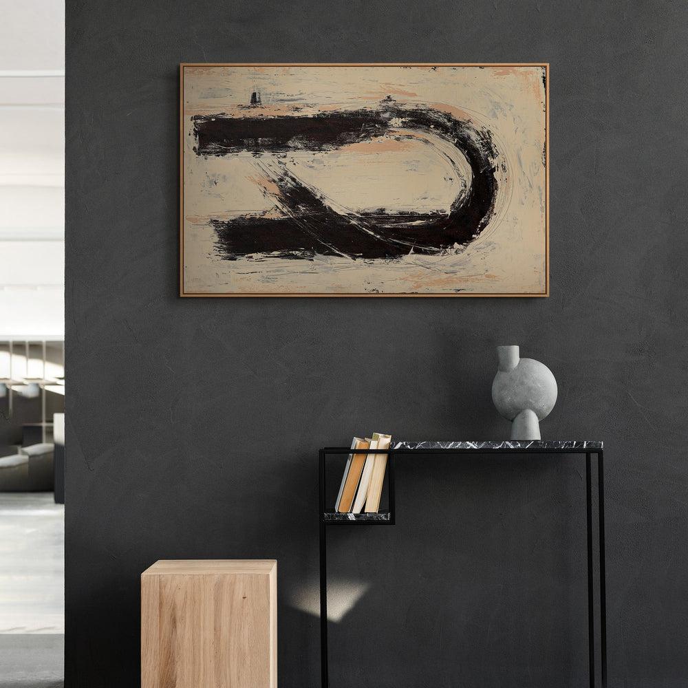 Abstraktes Struktur Gemälde mit Kontrasten – Zeitlose Leinwandkunst „Stille dazwischen“