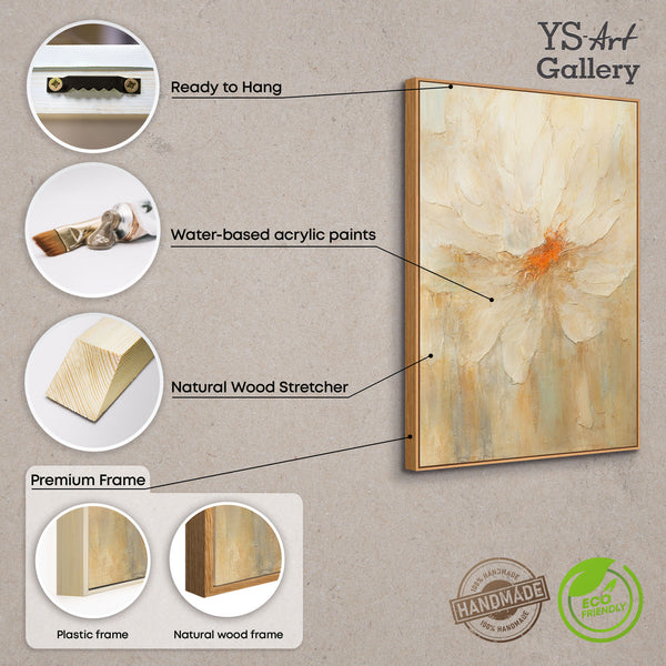 Hand-Painted Flower Paintings "Fiery Pollen"
