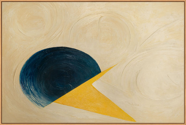 Moderne abstrakte Leinwandkunst mit klarer Formensprache – Handgemaltes Gemälde „Schnitt durch den Horizont“