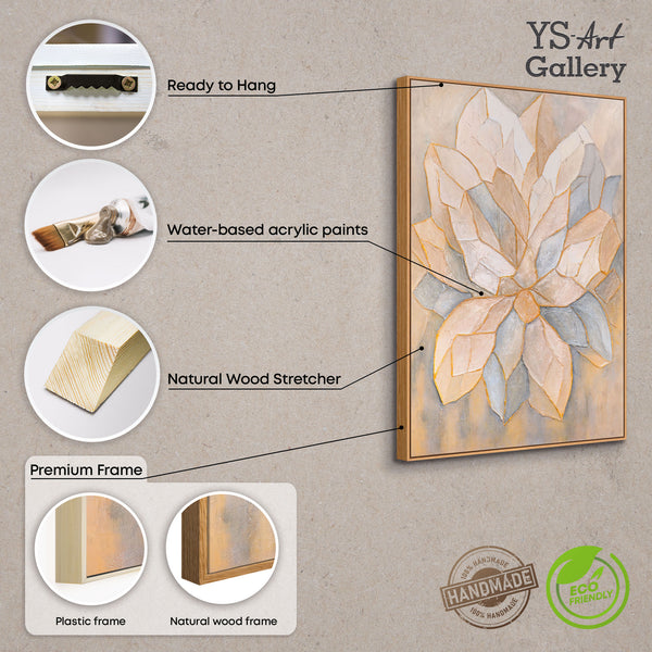 Hand-Painted Floral Painting Acrylic "Facets of Petals"