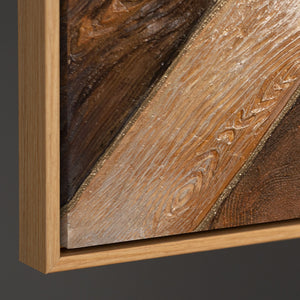 Geometrisches Acrylbild in Rahmen mit Goldstruktur – Wandkunst „Geometrie des Goldes“