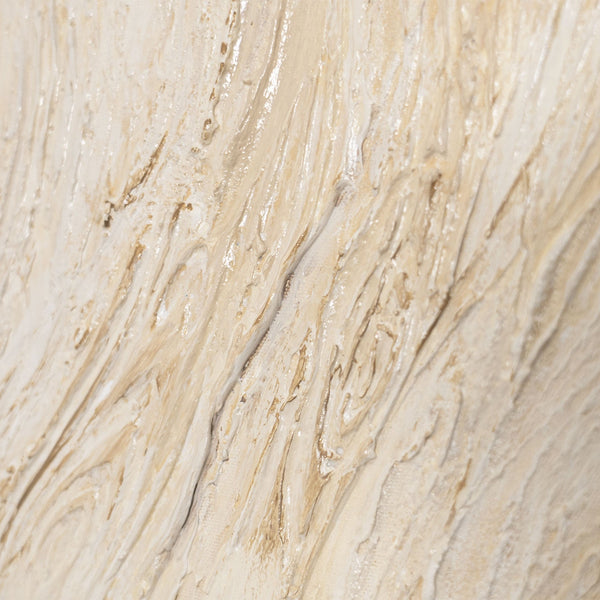 Gemälde mit Rahmen „Baumstrom“ – Abstrakte Kunst in Beige und Creme