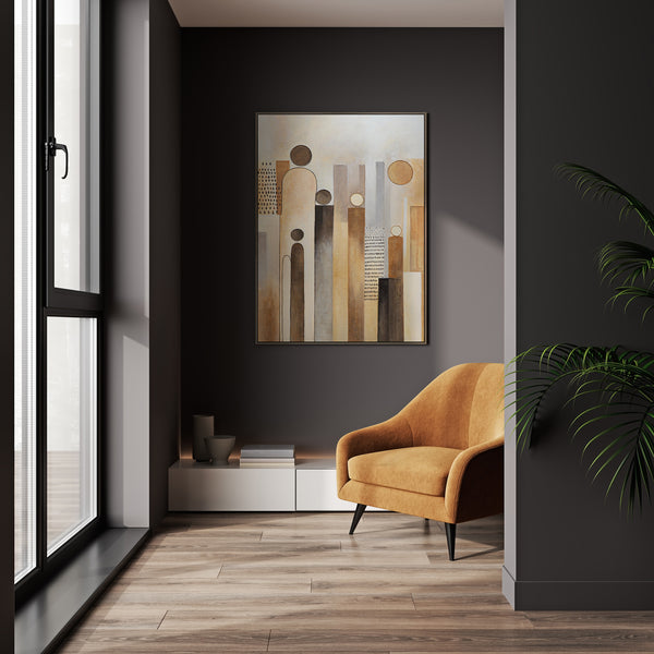 Abstract canvas painting "City of Figures" – Modern pictures for the living room