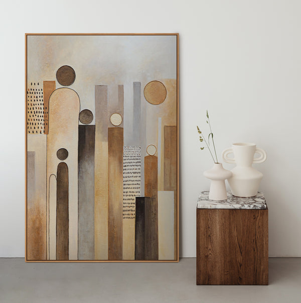 Abstract canvas painting "City of Figures" – Modern pictures for the living room