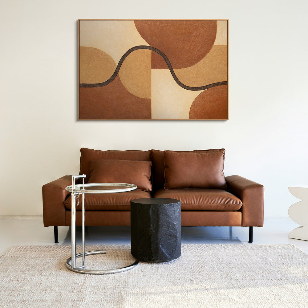 Hand-painted geometric painting "Intertwining of Forms" abstract in frame