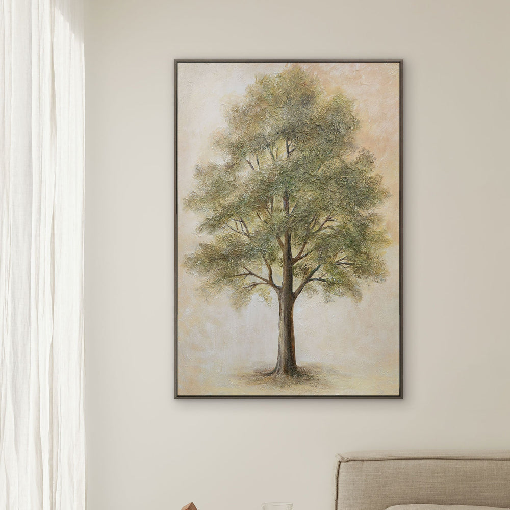 Hand-painted acrylic painting "Tree of Contemplation" – wall art with a tree motif