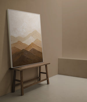 Framed canvas print "Harmony of Layers" – Abstract acrylic painting in earth tones