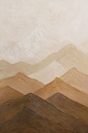Leinwandbild mit Rahmen „Harmonie der Schichten“ – Abstraktes Acrylgemälde in Erdtönen